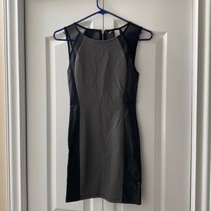 Mesh leather dress